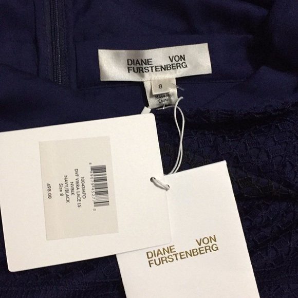 Diane Von Furstenberg navy/ black lace dress - Picture 7 of 8